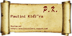 Paulini Klára névjegykártya